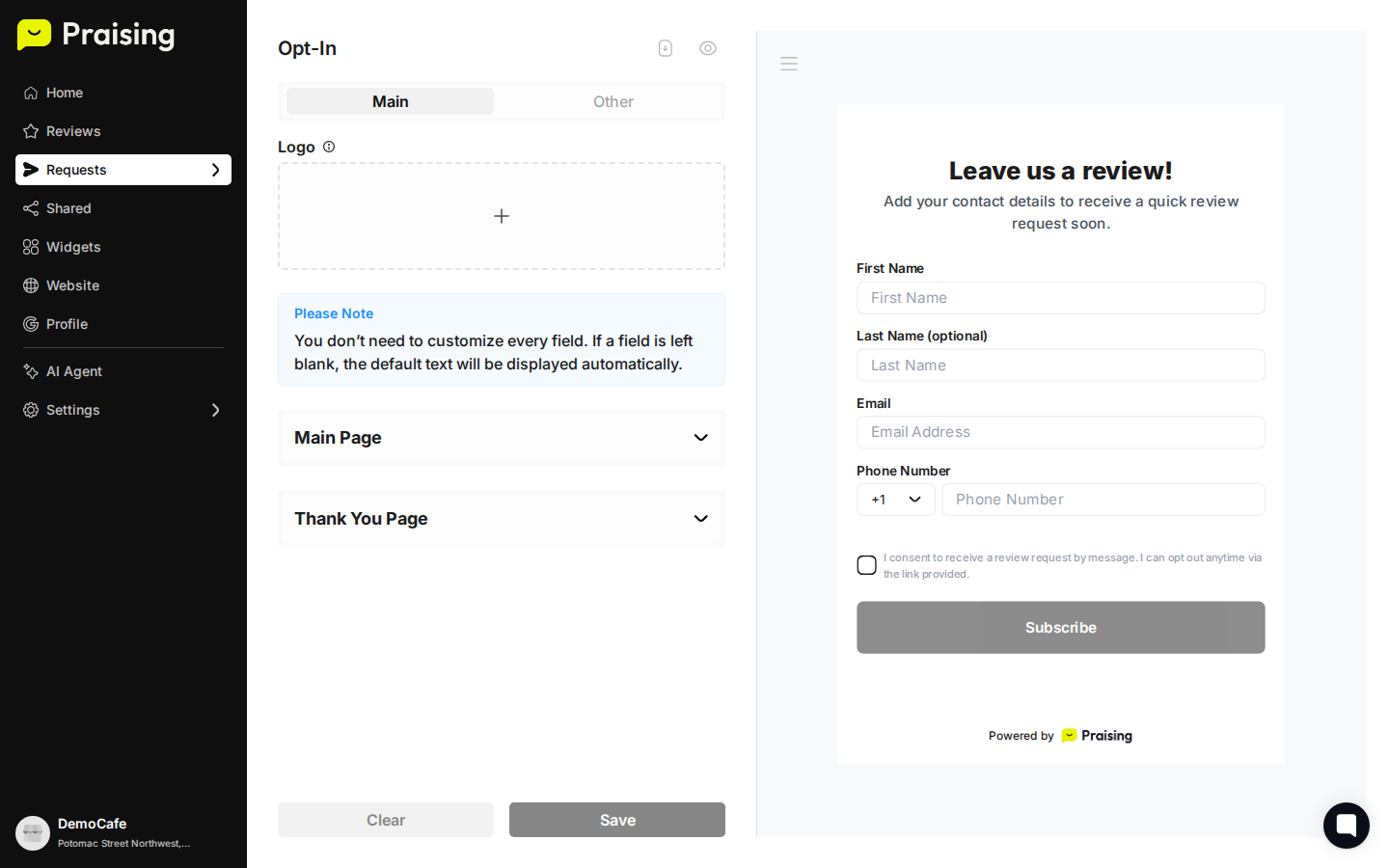 CLICK "Choose File" button then highlight the logo upload area and file browser