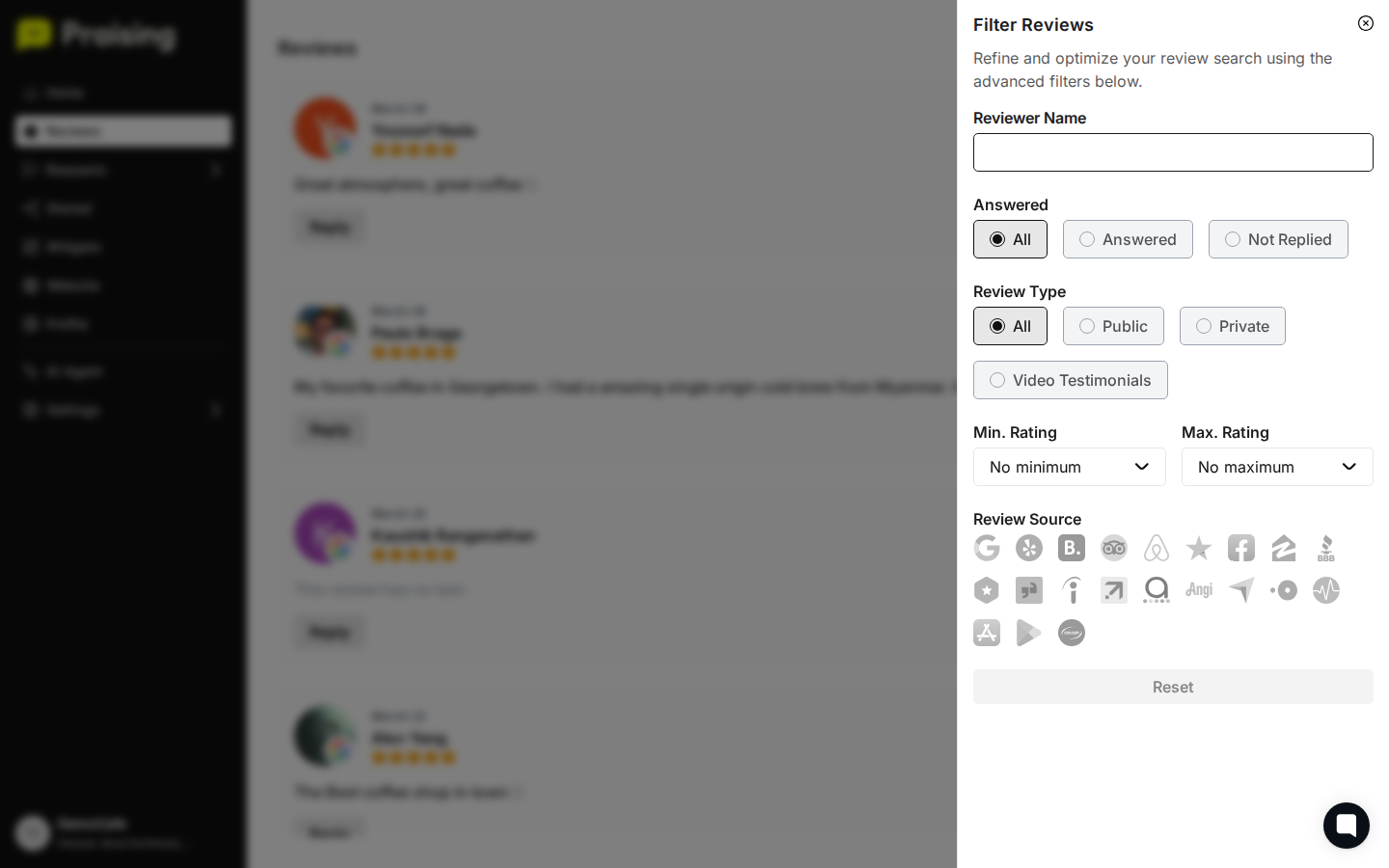 CLICK star rating filter then highlight the star rating selection options