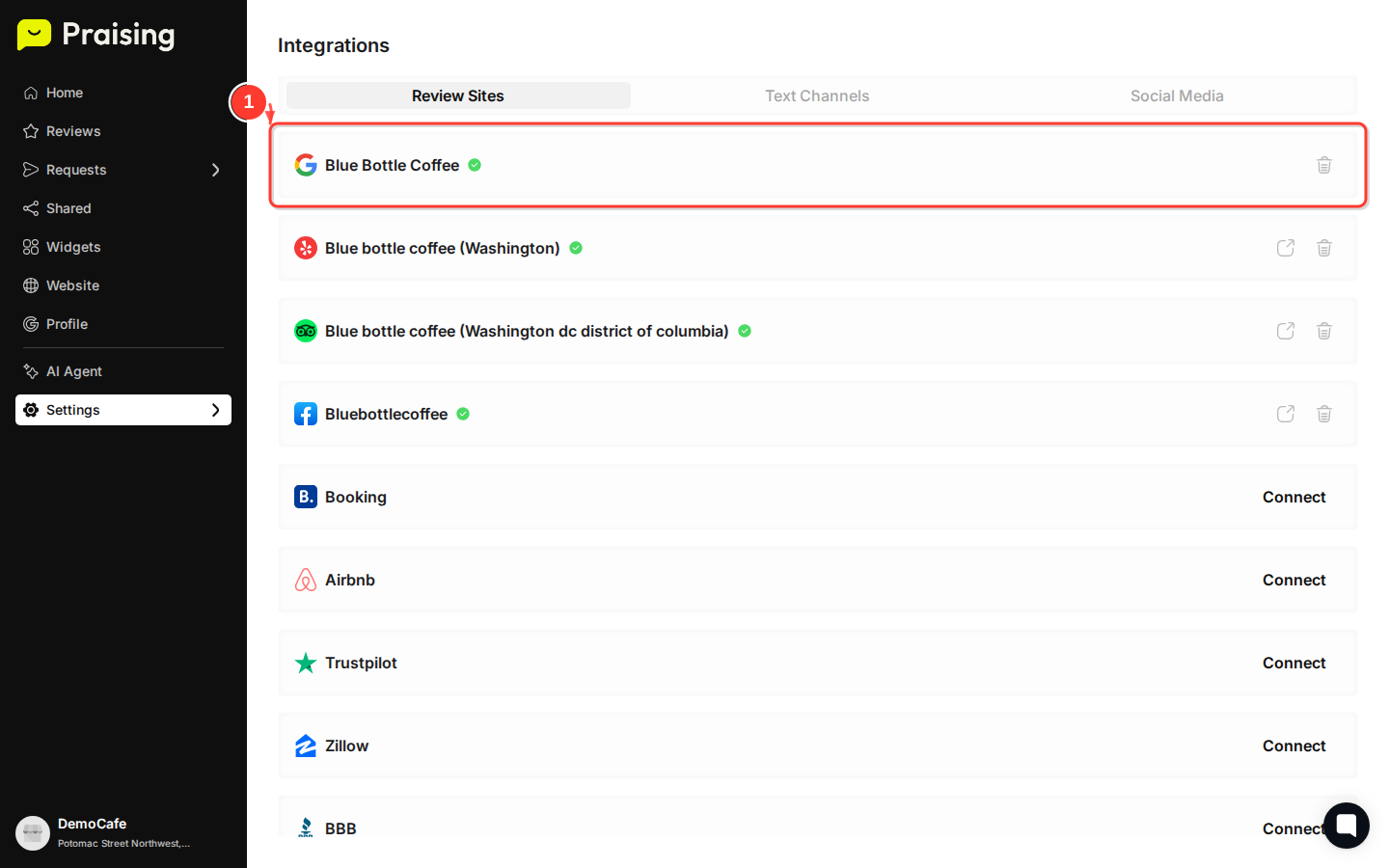 EXPAND any listing details panel then highlight the multi-platform listing overview