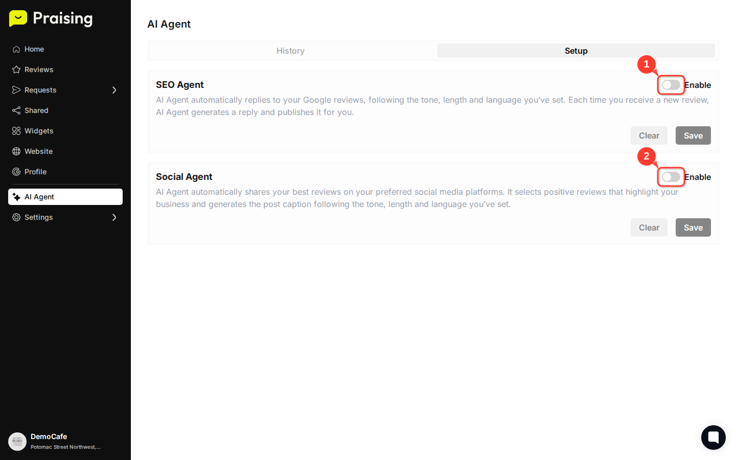 STAY then highlight the Enable toggle and Delay amount field