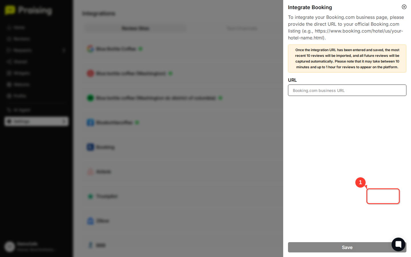 CLICK "Connect" button next to "Trustpilot" then highlight the Trustpilot integration option