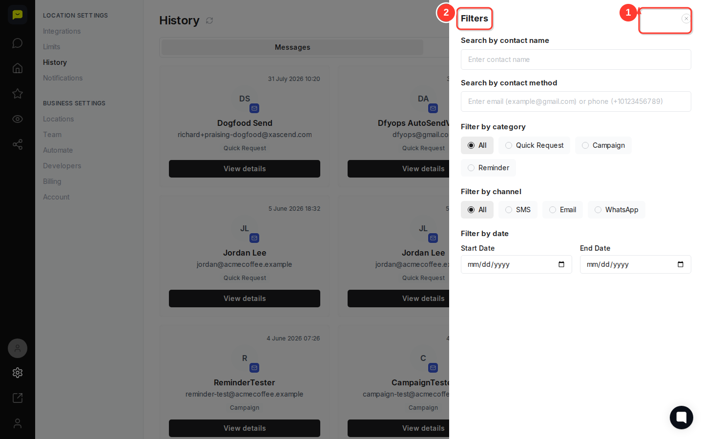 CLICK "Filters" button then highlight the Filters panel or dropdown that appears
