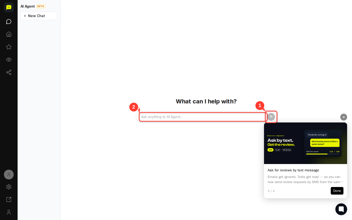 CLICK "Next" button then highlight the updated tip content and the pagination indicator showing "2 / 2"